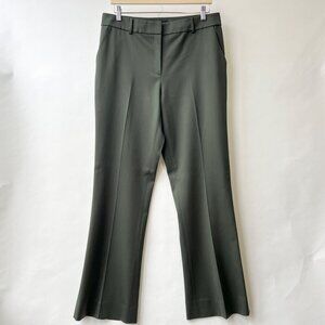 St. John wool blend wide legs dress pants, olive green, Size 10
